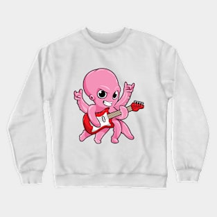 Octopus as Musician with Guitar Crewneck Sweatshirt